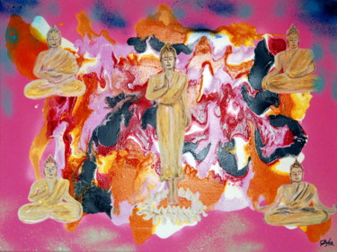 Just call me pink buddha (KR) 23.6x31.3x0.7 in ©2019 by Conrad Bloemers