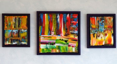 You never be alone (triptych) Peinture intitulée "You never be alone…" par Conrad Bloemers, Œuvre d'art originale, Huile