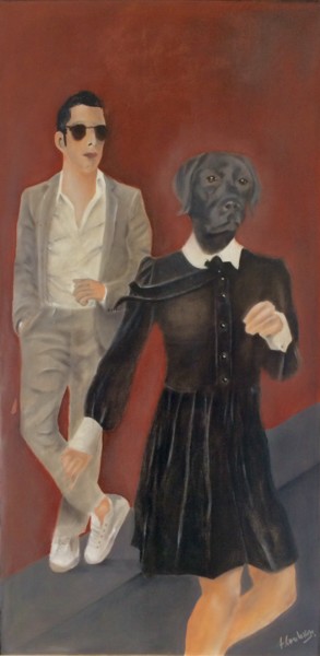 Peinture intitulée "La Parisienne" par Federico Consolazione, Œuvre d'art originale, Huile