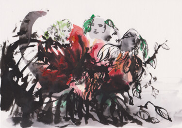 Malerei mit dem Titel "Sana Navis" von Constance Robine, Original-Kunstwerk, Tinte