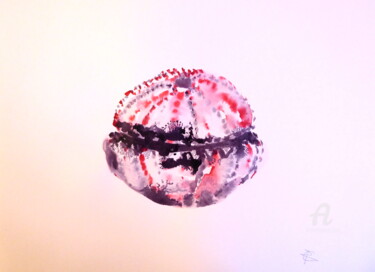 Peinture intitulée "Effusion Oursin Ros…" par Constance Robine, Œuvre d'art originale, Aquarelle