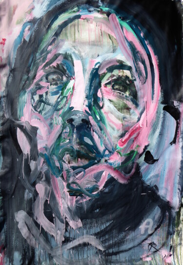 Schilderij getiteld "Visage-âme I" door Constance Robine, Origineel Kunstwerk, Acryl