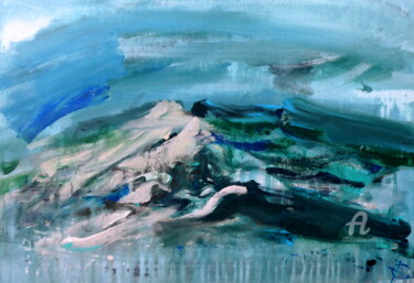 Peinture intitulée "Lueur Océane - Blue…" par Constance Robine, Œuvre d'art originale, Acrylique