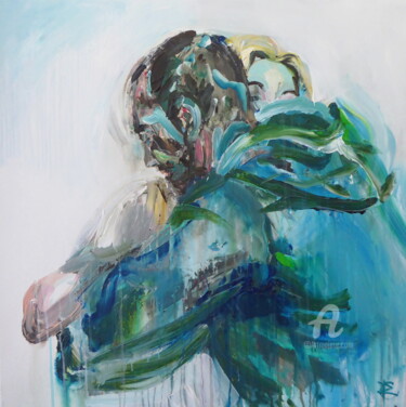 Malerei mit dem Titel "Tenderness" von Constance Robine, Original-Kunstwerk, Acryl Auf Keilrahmen aus Holz montiert