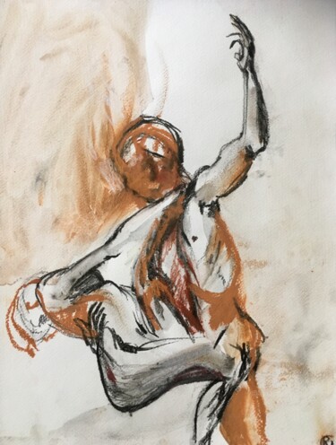 Drawing titled "Danseurs II" by Constance Robine, Original Artwork, Charcoal