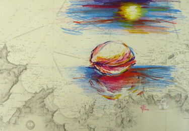 Disegno intitolato "Pink Shell" da Constance Robine, Opera d'arte originale, Matita