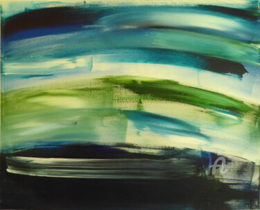 Pintura titulada "Blue-green Vibratio…" por Constance Robine, Obra de arte original, Acrílico Montado en Bastidor de camilla…