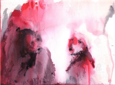 Painting titled "Toutes petites tête…" by Constance Robine, Original Artwork, Ink