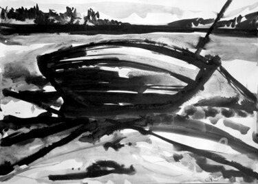 Pintura intitulada "Marine II" por Constance Robine, Obras de arte originais, Tinta