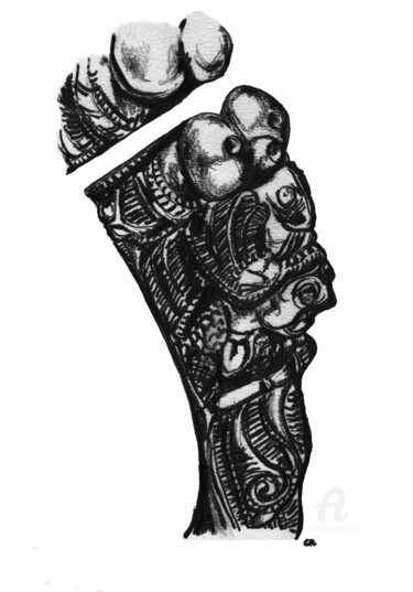 Dessin intitulée "bracelet de reinheim" par Constance Robine, Œuvre d'art originale