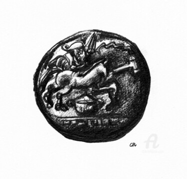 Desenho intitulada "monnaie epona glaiv…" por Constance Robine, Obras de arte originais