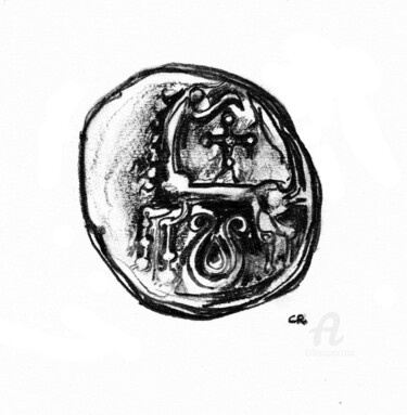 Desenho intitulada "monnaie x taranis e…" por Constance Robine, Obras de arte originais