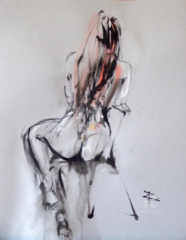 Painting titled "Sensuale I" by Constance Robine, Original Artwork, Ink