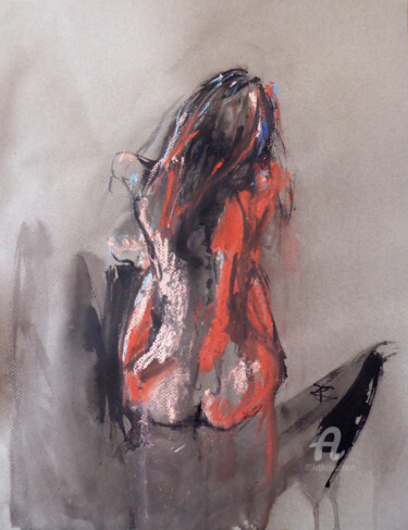 Painting titled "Sensuale II" by Constance Robine, Original Artwork, Ink