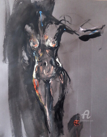 Drawing titled "Sensuale III" by Constance Robine, Original Artwork, Ink