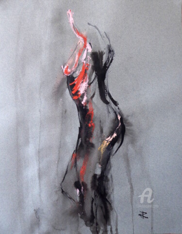 Painting titled "Sensuale IV" by Constance Robine, Original Artwork, Ink