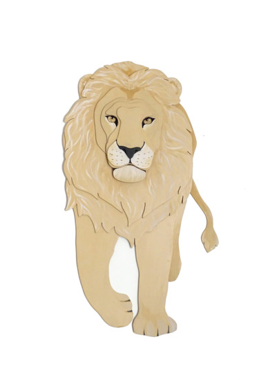 Sculpture titled "Anima Lion" by Constance Schroeder, Original Artwork, Acrylic
