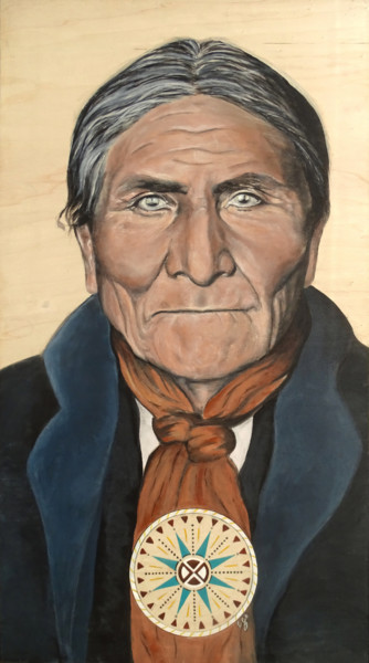 Ζωγραφική με τίτλο "Geronimo" από Constance Schroeder, Αυθεντικά έργα τέχνης, Ακρυλικό