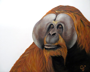 Painting titled "Orang Outan" by Constance Schroeder, Original Artwork, Acrylic
