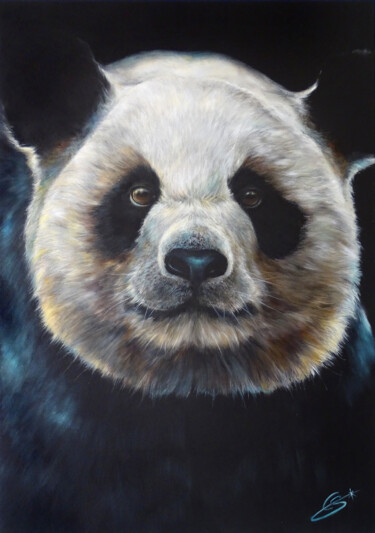 Painting titled "Giant Panda" by Constance Schroeder, Original Artwork, Acrylic
