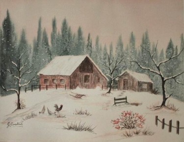 Peinture intitulée "Il neige" par Geneviève Constant, Œuvre d'art originale, Autre