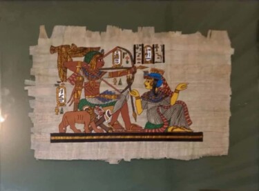 Peinture intitulée "Egyptian papyrus pa…" par Constanta P, Œuvre d'art originale, Pigments