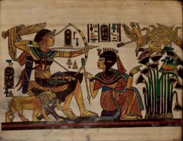 Pittura intitolato "Handmade Egyptian p…" da Constanta P, Opera d'arte originale, pigmenti