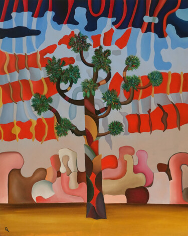 Картина под названием "Joshua's Vision" - Constantin Roucault, Подлинное произведение искусства, Масло Установлен на Деревян…