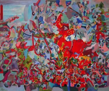 제목이 "Rama"인 미술작품 Constantin Roucault로, 원작, 기름 나무 들것 프레임에 장착됨