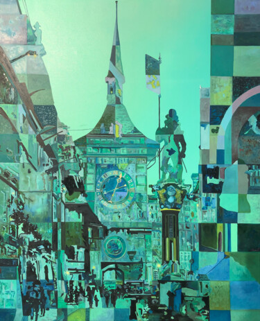 Картина под названием "Moment in Time" - Constantin Roucault, Подлинное произведение искусства, Масло Установлен на Деревянн…