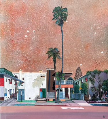 Картина под названием "Midnight Oasis" - Constantin Roucault, Подлинное произведение искусства, Масло Установлен на Деревянн…