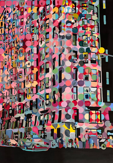 Ζωγραφική με τίτλο "Urban Colors" από Constantin Roucault, Αυθεντικά έργα τέχνης, Λάδι