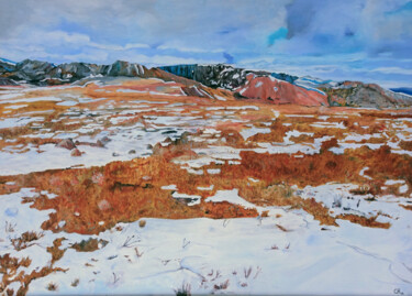 Pintura intitulada "Rocky Mountains I" por Constantin Roucault, Obras de arte originais, Óleo