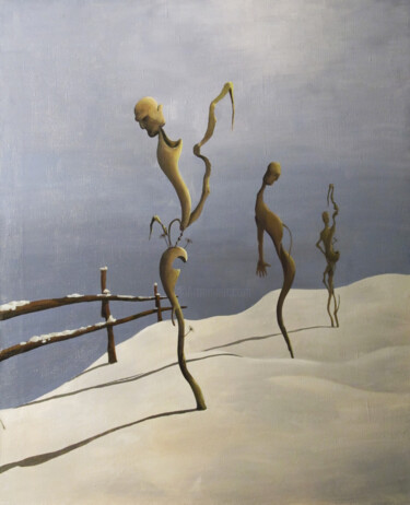 Painting titled "Winter" by Constantin Voronov, Original Artwork, Oil