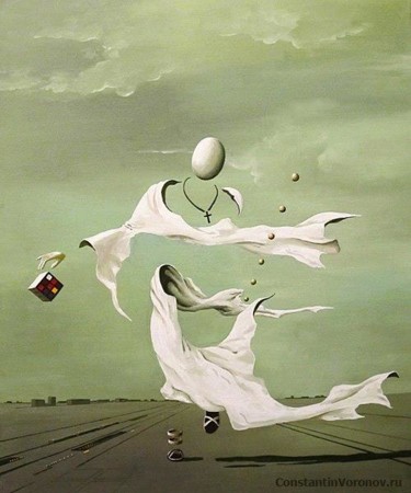 Картина под названием "Something" - Constantin Voronov, Подлинное произведение искусства, Масло