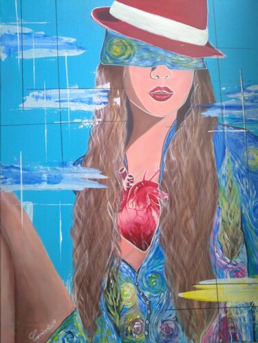 Painting titled "Blind Trust" by Constantina Seracin, Original Artwork, Acrylic Mounted on Wood Stretcher frame