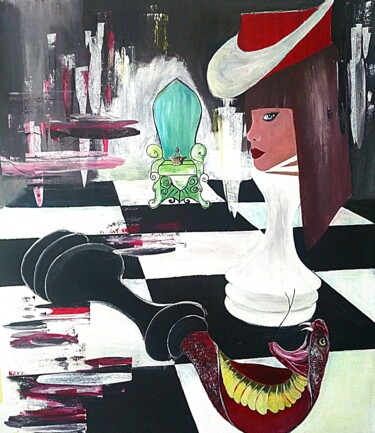 Картина под названием "Checkmate to my Ego" - Constantina Seracin, Подлинное произведение искусства, Акрил