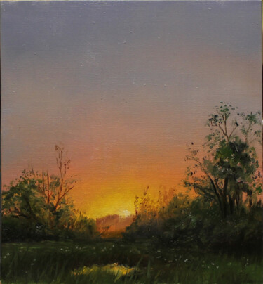 Pittura intitolato "Sunset" da Constantine Zubarev, Opera d'arte originale, Olio