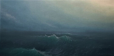 Schilderij getiteld "Il mare" door Constantine Zubarev, Origineel Kunstwerk, Olie