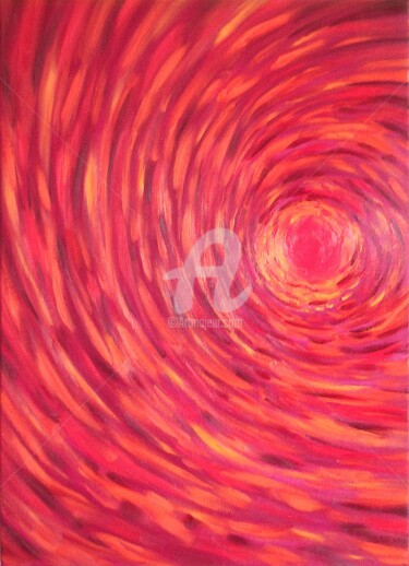 Painting titled "SOLAR WHEEL" by Constantin Popescu, Original Artwork, Oil