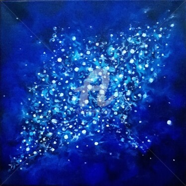 Painting titled "MILKY WAY" by Constantin Popescu, Original Artwork, Oil Mounted on Wood Stretcher frame