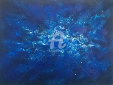 Painting titled "COSMIC" by Constantin Popescu, Original Artwork, Oil Mounted on Cardboard
