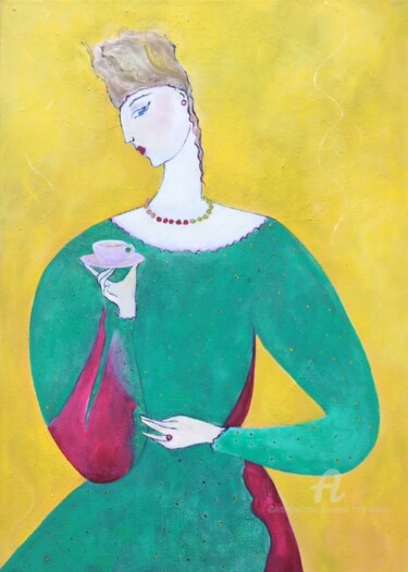 Malerei mit dem Titel "‘Tea’" von Consuelo Child-Villiers, Original-Kunstwerk, Öl