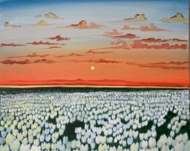 Painting titled "I tulipani bianchi" by Consuelo De Murtas, Original Artwork, Acrylic