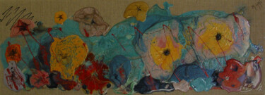 Painting titled "FARANDOLE" by Malika Hachemi Milhorat, Original Artwork, Oil Mounted on Wood Stretcher frame