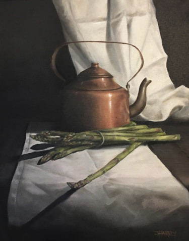 Malerei mit dem Titel "Copper Kettle" von Judith Harvey, Original-Kunstwerk, Öl