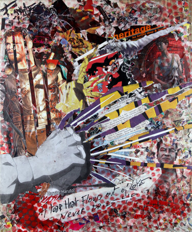 Collages intitulée "Les Griffes de l'am…" par Antoine-Emmanuel Rousselle-Laurent, Œuvre d'art originale, Collages Monté sur…