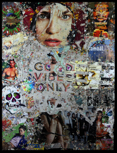 Collages intitulée "Good Vibs Only" par Antoine-Emmanuel Rousselle-Laurent, Œuvre d'art originale, Collages