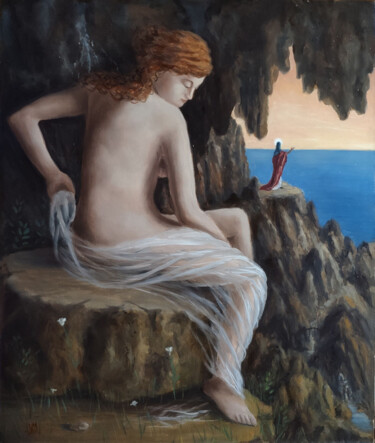Painting titled "L'ELOGE DE LA MELAN…" by Mario Sepulcre, Original Artwork, Oil Mounted on Wood Panel