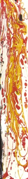 Peinture intitulée "Orange flow 1" par Greg Powell, Œuvre d'art originale, Émail